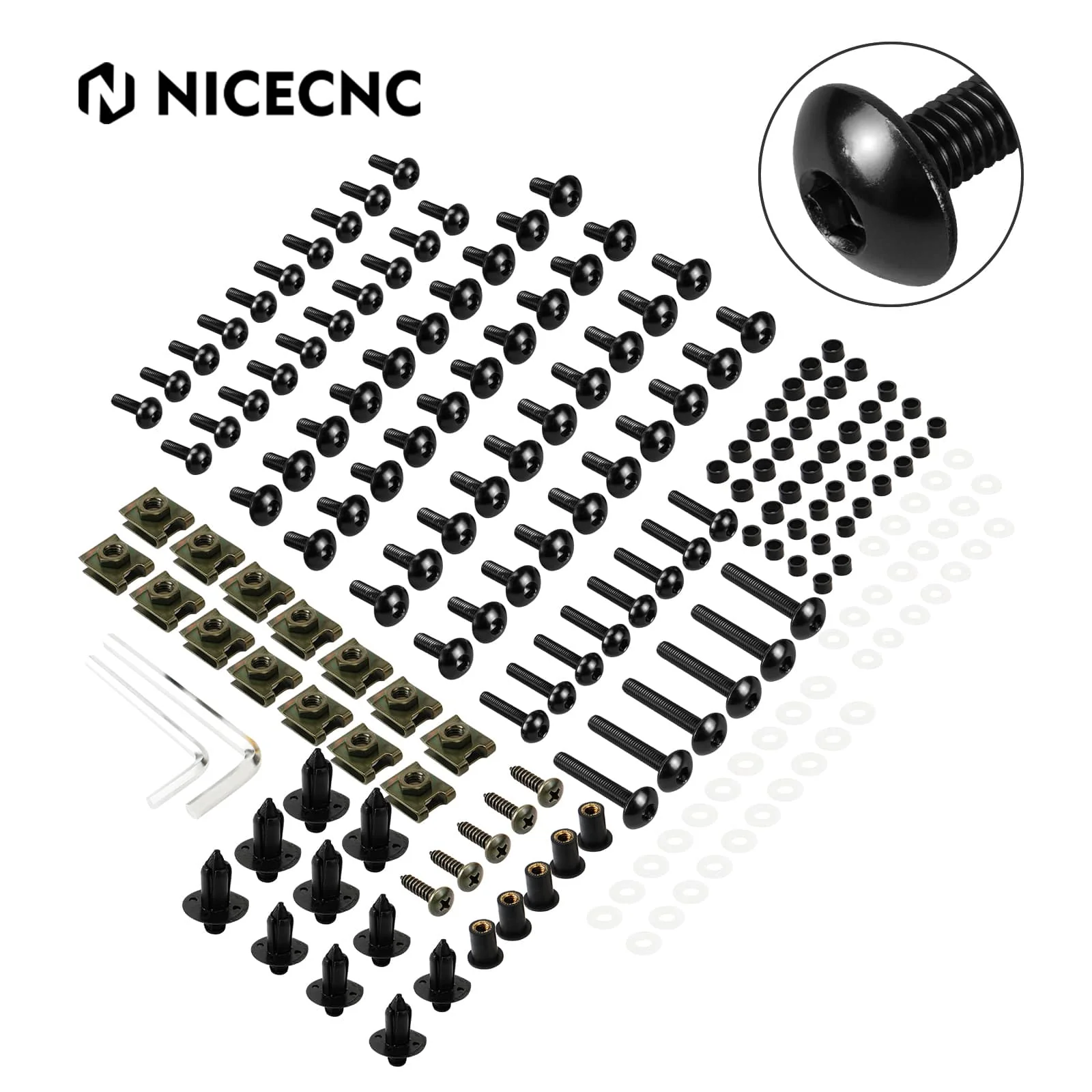 Universal Motorcycle Sportbikes Racing Fairing Bolts Kit Fastener Clips Screws - Image 22