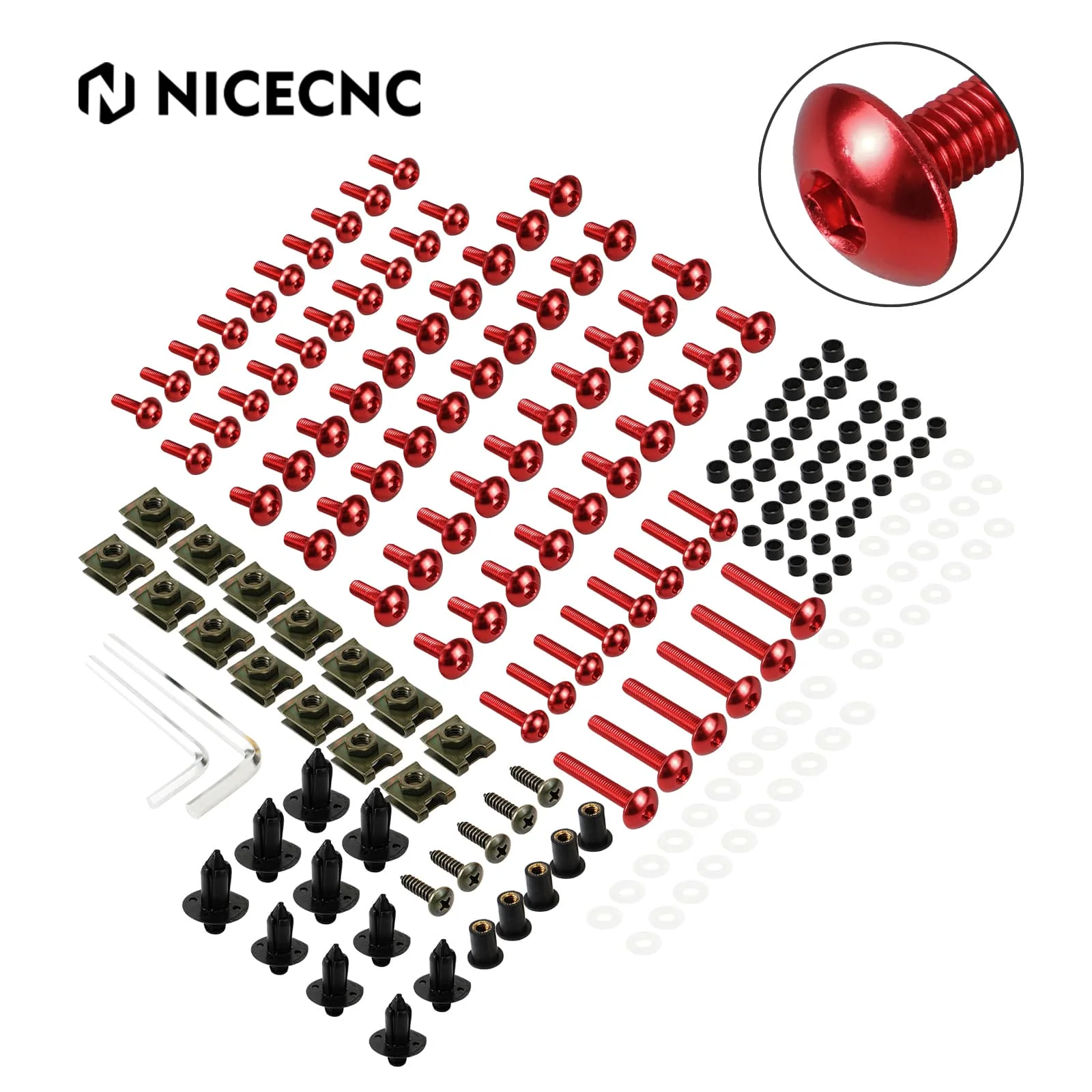 Universal Motorcycle Sportbikes Racing Fairing Bolts Kit Fastener Clips Screws - Image 8
