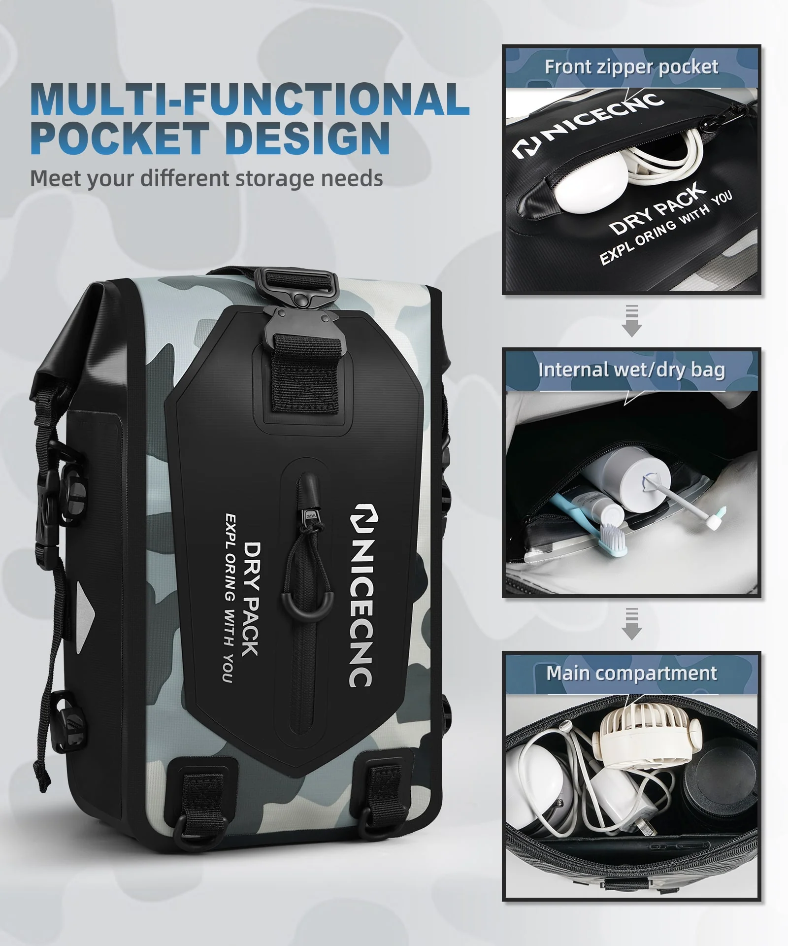 Universal Crash Bar Bag Motorcycle 7L Dry Luggage Bag(Only Ship to US) - Image 7