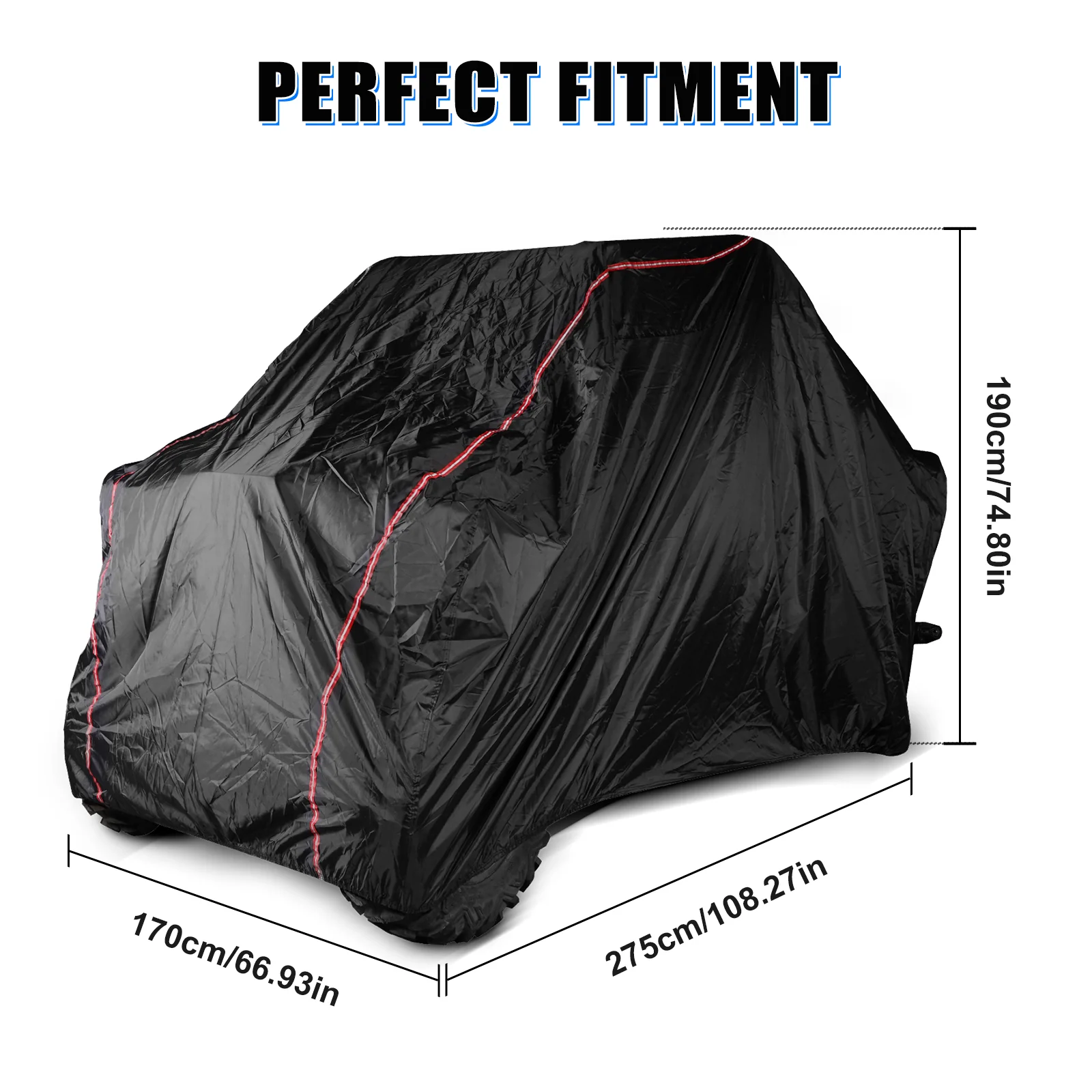 UTV Outdoor Storage Cover Waterproof UV Protection For Polaris RZR XP 1000 Ranger 570 - Image 4