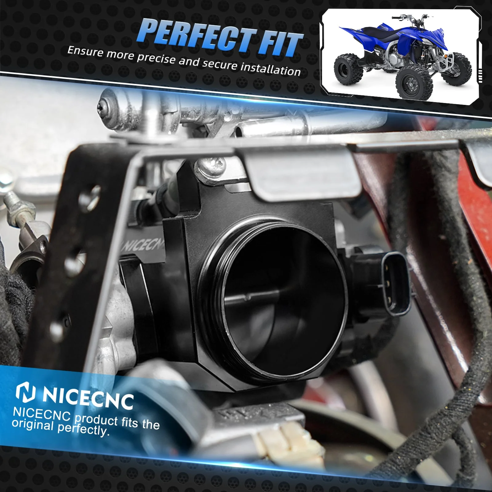 ATV 50MM Diameter Throttle Body Assembly Kit For Yamaha Raptor 700 700R - Image 4