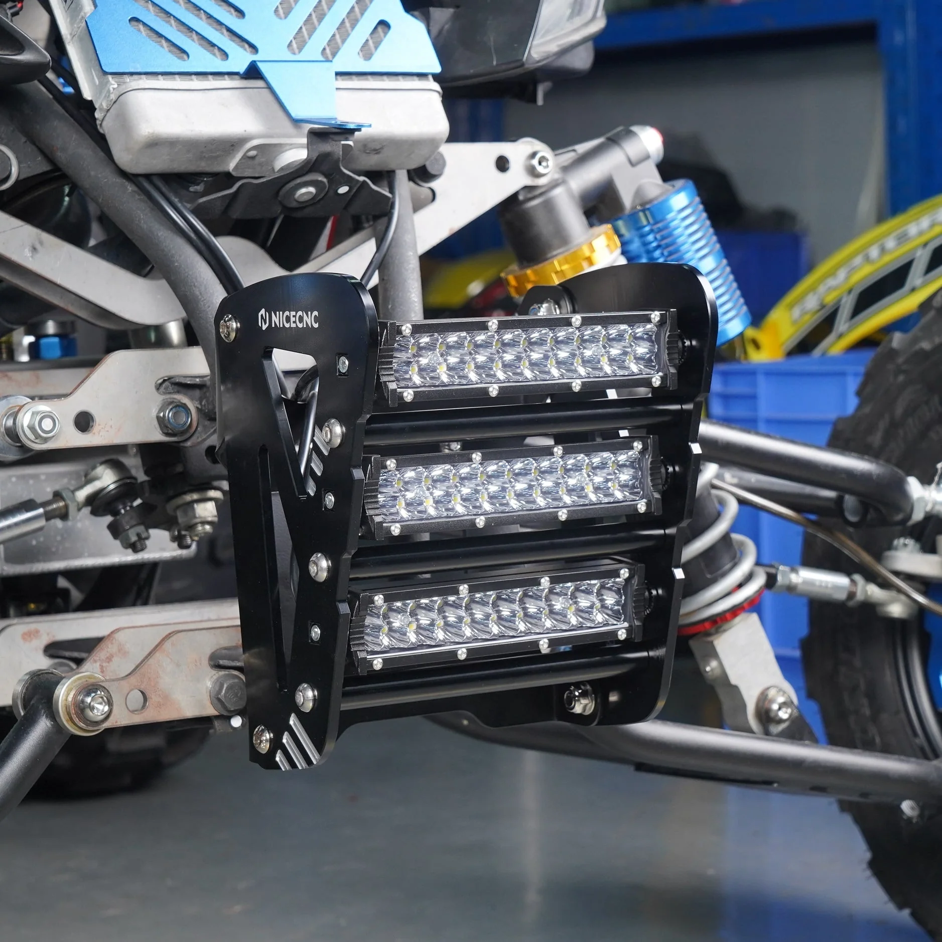 ATV Front Bumper w/LED Head Lights Bar Kit For Yamaha Raptor 700 R 2013-2026 - Image 2