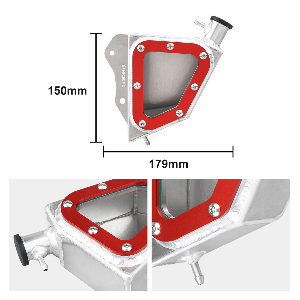 Transparent Overflow Coolant Radiator Recovery Tank For Yamaha Raptor 700 700R - Image 11