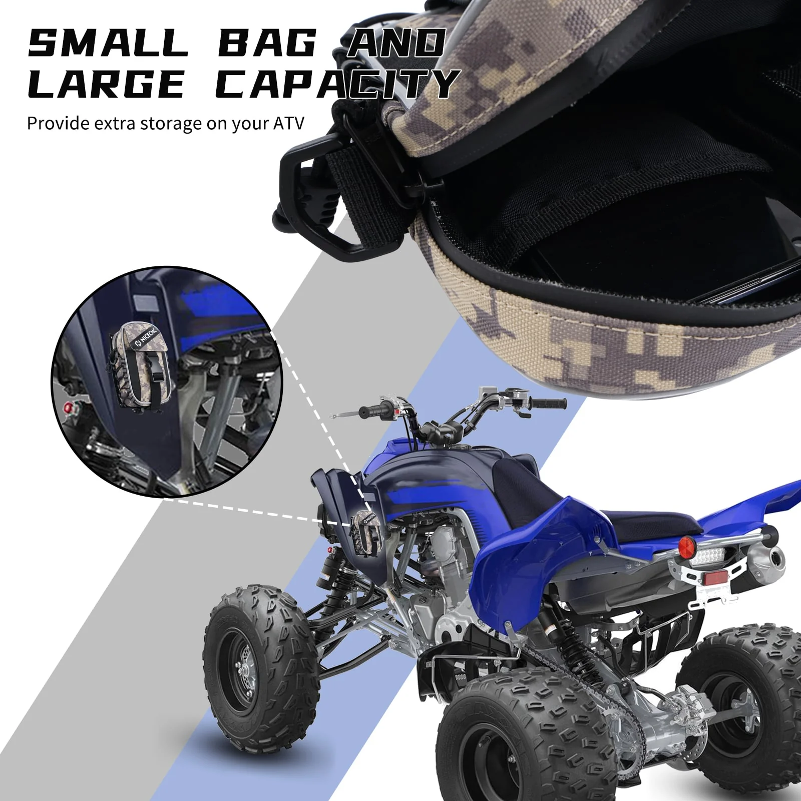 ATV Front Fender Storage Bag For Yamaha Raptor 700 700R 2006-2024 - Image 7