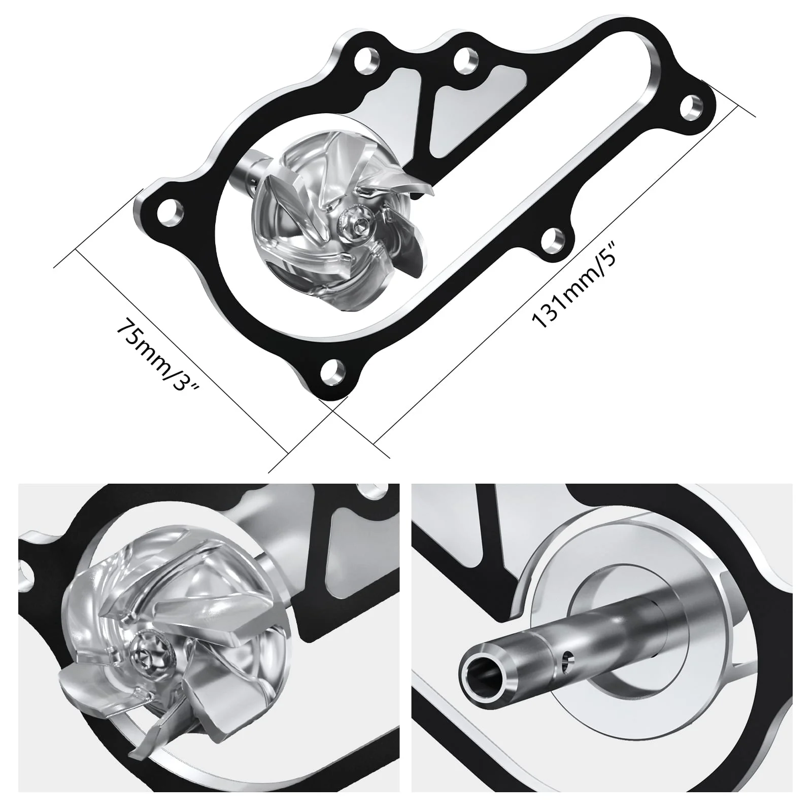 ATV Water Pump Impeller w/Cover Gasket Assy Kit For Yamaha Raptor 700 R 2006-2026 - Image 5