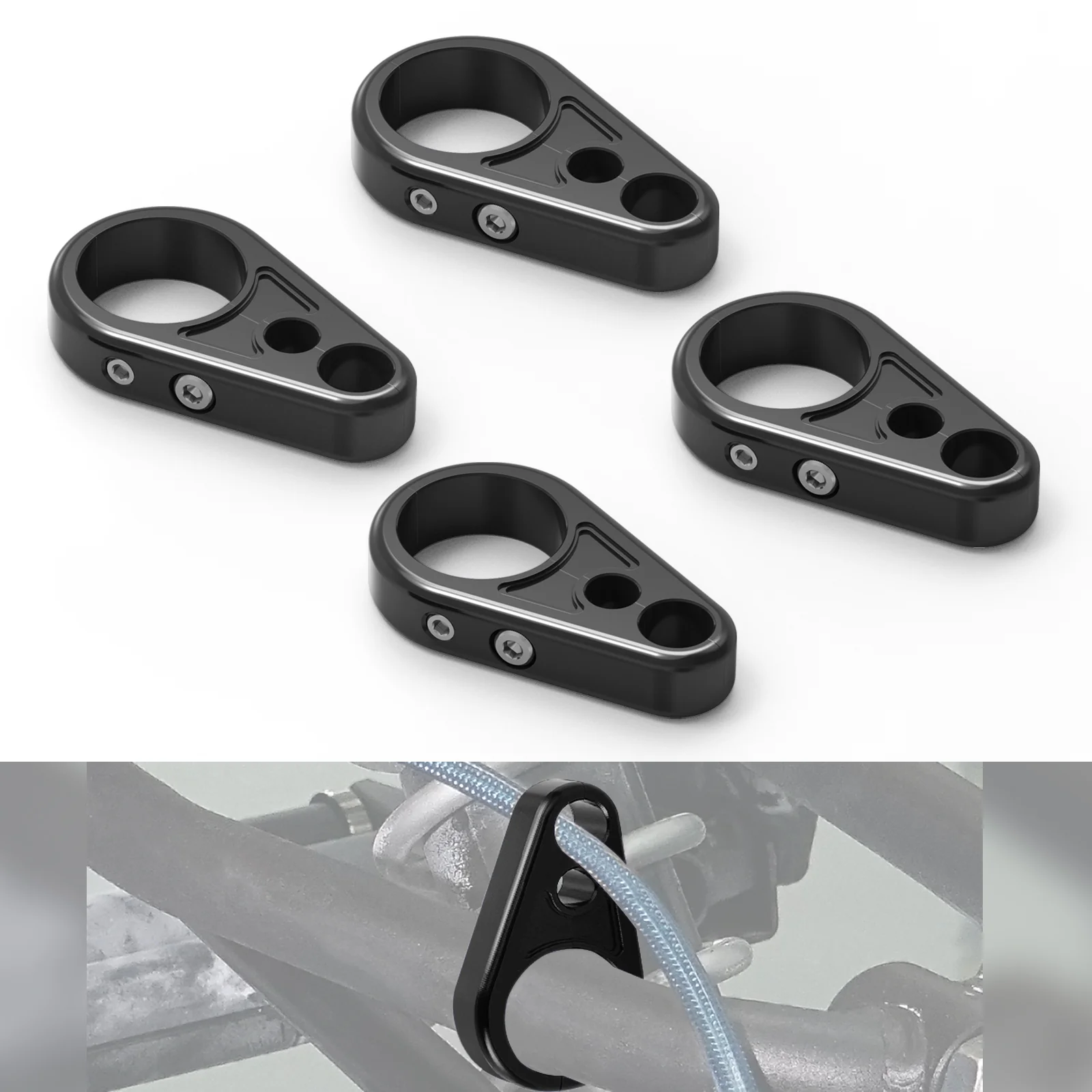 ATV 4PCS A-Arm Brake Line Cable Clamps For Yamaha Banshee 350 Blaster 200 - Image 18