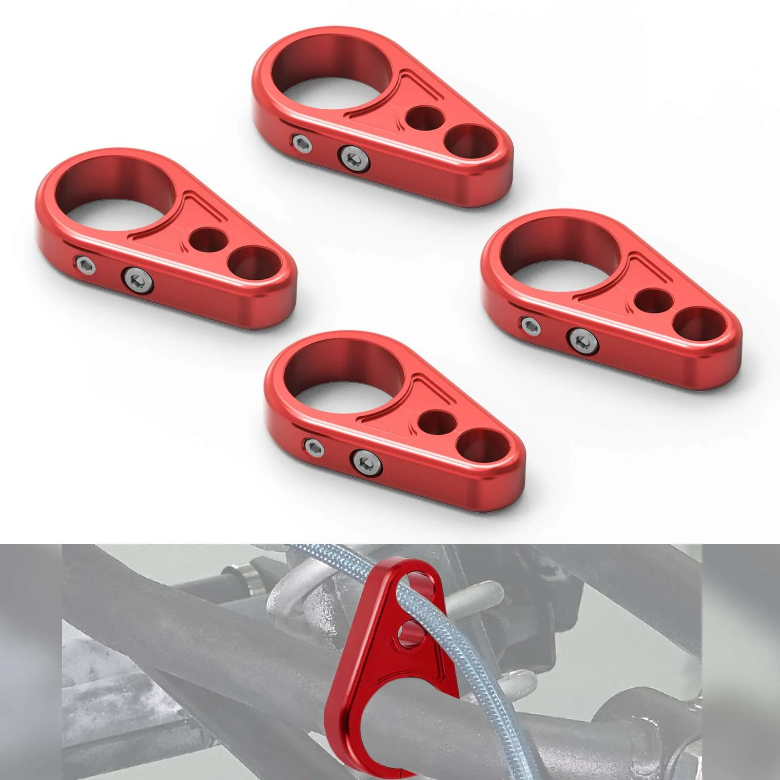 ATV 4PCS A-Arm Brake Line Cable Clamps For Yamaha Banshee 350 Blaster 200 - Image 14