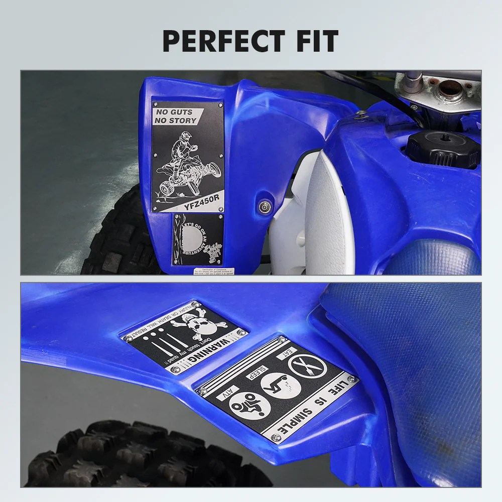 ATV Fender Warning Tags Stickers Badges Plates For Yamaha YFZ450R 2009-2024 - Image 2